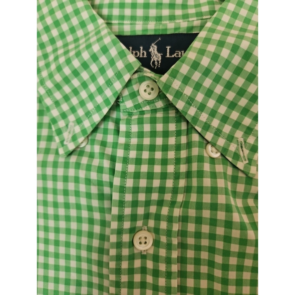 Polo Ralph Lauren Med Mens Green Long Sleeve Button Down Shirt